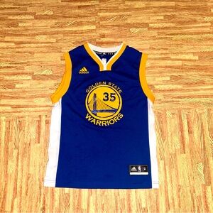 Golden State Warriors Replica Jersey Blue Kevin Durant Adidas 35 Youth Medium